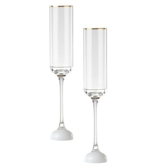 kate spade new york Happily Ever After Toasting Champagne Flutes, Set Of 2, NIB - Picture 1 of 6